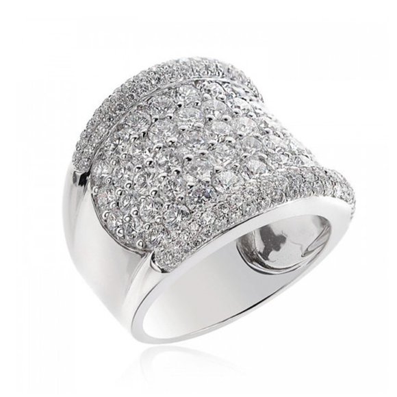 4.25 Carat Round Brilliant Diamond Wedding Band - Picture 2 of 3